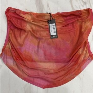 Colorful pink mesh bandeau bandana beach top size us 10